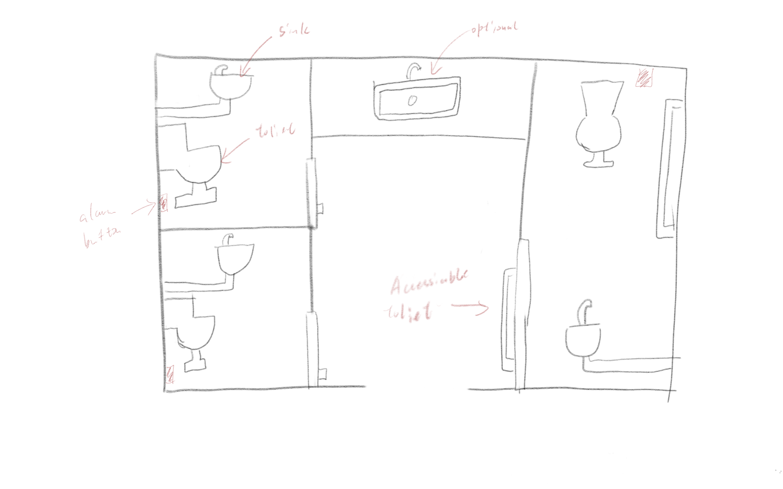 Sketch of the toilet room