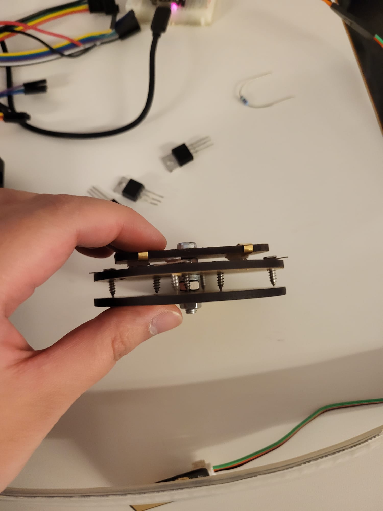 Side view of the rotation mechanism